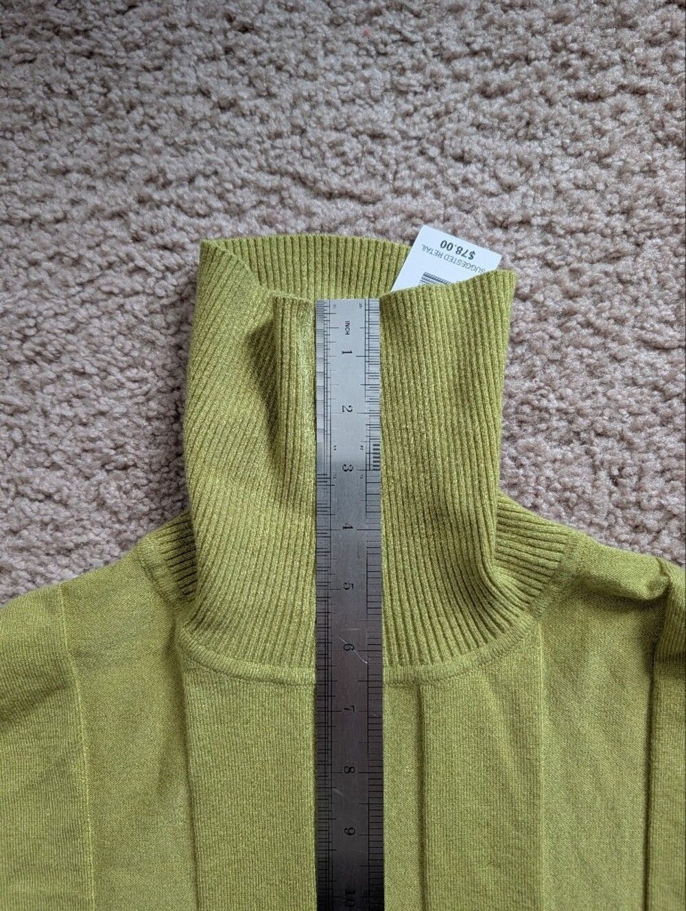 Joseph A Womens Split Pea Light Green Rib Turtleneck Sweater NWT Size Medium - Picture 11 of 12
